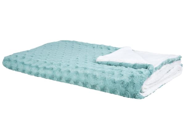 Sängöverkast Ljusgrön Mjukt Tyg 200 x 220 cm Sherpa Fleece Foder