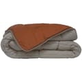Miniatyrbild 1 av 6: POYET MOTTE Mikrofiberduvet 400g / m² CALGARY - 220 x 240 cm - Pebble grey and Gimgember brown