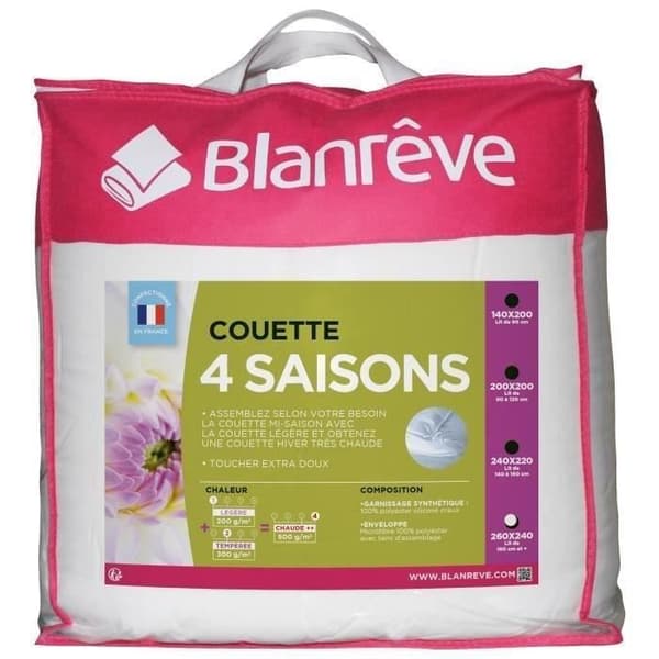 BLANREVE 4-säsongsduvet - 240 x 260 cm - Vit