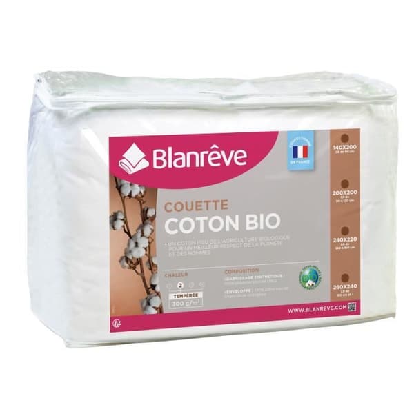 BLANREVE Ekologisk bomulls tempererat täcke - 300 g / m² - 140x200cm