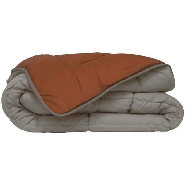 POYET MOTTE Mikrofiberduvet 400g / m² CALGARY - 140 x 200 cm - Pebble grey and Gimgember brown
