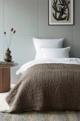 Sengeteppe Candice i vasket lin 260x260 cm
