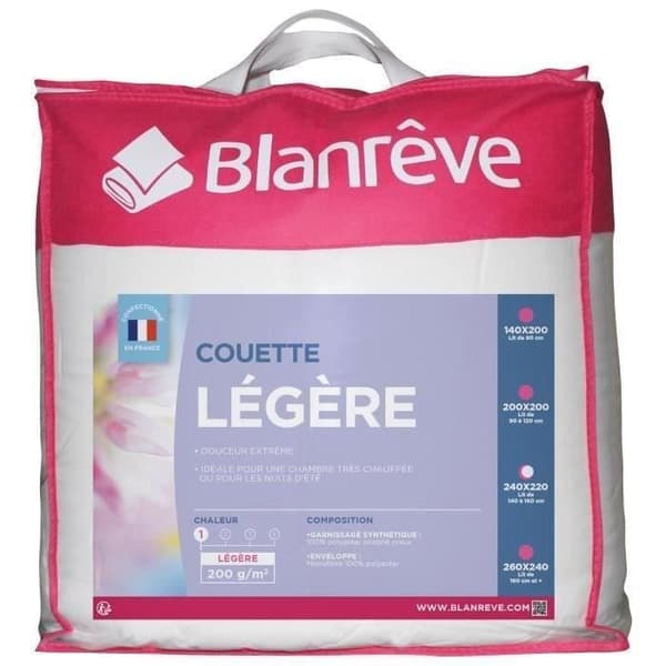BLANREVE Lätt mikrofiberduvet - 220 x 240 cm - Vit