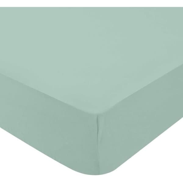 Domiva Set med 2 lakan - 60 x 120 cm - Jersey - Vit/Grågrön
