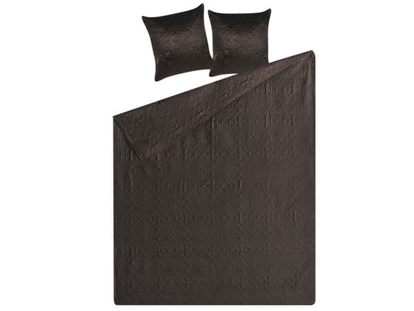 Sängöverkast och kuddar Brun Polyestertyg 160 x 220 cm Präglat mönster Dekorativa sängkläder Klassisk design Sovrum