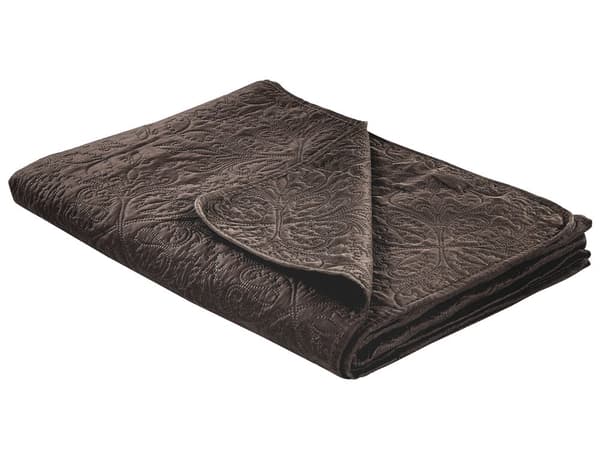 Sängöverkast och kuddar Brun Polyestertyg 160 x 220 cm Präglat mönster Dekorativa sängkläder Klassisk design Sovrum