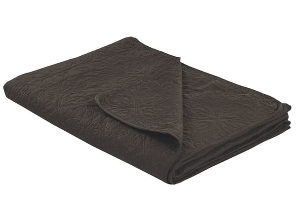 Överkast Brunt Polyestertyg 140 x 210 cm Präglat mönster Dekorativt Sängkläder Klassisk design Sovrum