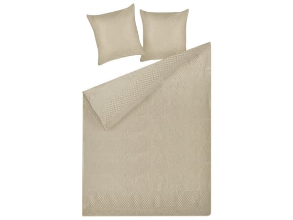 Överkast med kuddar Brun Grå Polyester 140 x 210 cm Präglat Monokromt mönster Elegant Sovrum