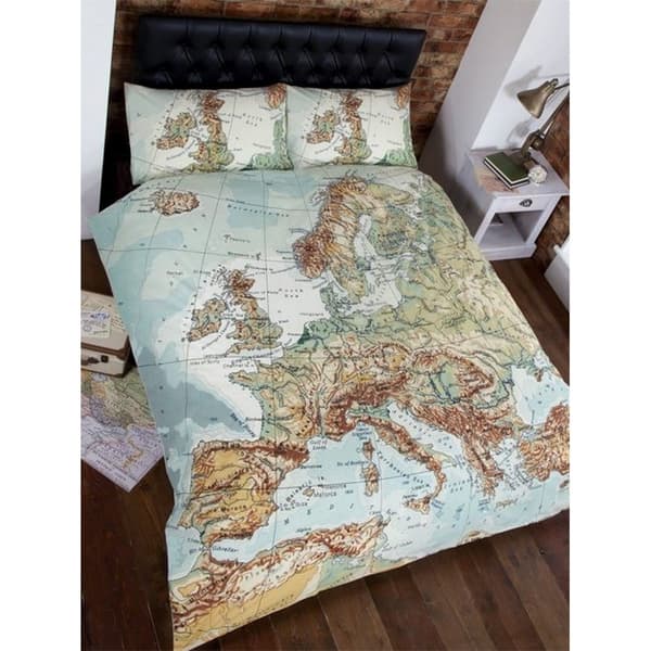Bedding & Beyond Europe Map Duvet Cover Set