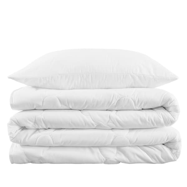 Dyne helårsdyne 135 x 200 cm dyne - dyner varm quilt hvid sæt: Hvid dyne med pude 80X80