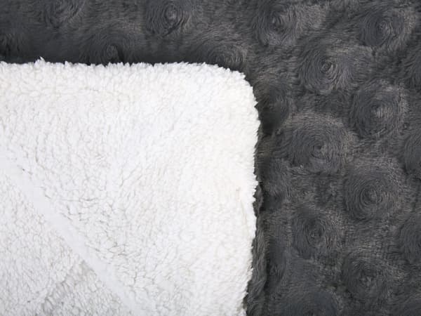 Sengeteppe Grått Mykt Stoff 200 x 220 cm Sherpa Fleece