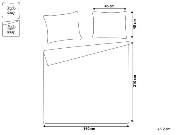 Sengeteppe Kremfarget Polyester 140 x 210 cm med puter Preget mønster Dekorativt sengetøy Klassisk design soverom