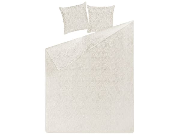 Sengeteppe Kremfarget Polyester 140 x 210 cm med puter Preget mønster Dekorativt sengetøy Klassisk design soverom