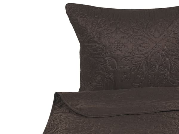 Sengeteppe og Putesett Brunt Polyester 200 x 220 cm Preget mønster Dekorativt sengetøy Klassisk design soverom