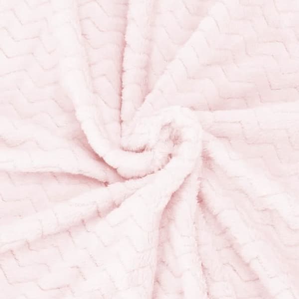 Filt - SPRINGOS - Sicksack - 130 x 180 cm - Pastellrosa - Mjuk och varm