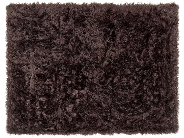 Päiväpeitto ruskea 150 x 200 cm polyesteri pehmeä pörröinen moderni glamour