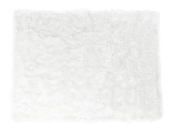 Päiväpeitto valkoinen 150 x 200 cm polyesteri pehmeä pörröinen moderni glamour