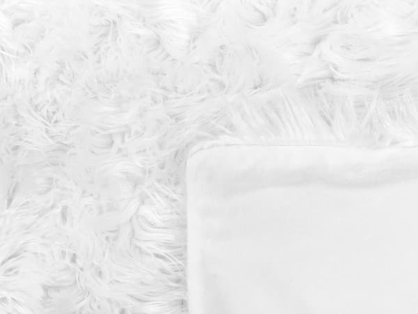 Överkast Vit Polyester Akryl 150 x 200 cm Fuskpäls Lättskött Mjuk Sovrum