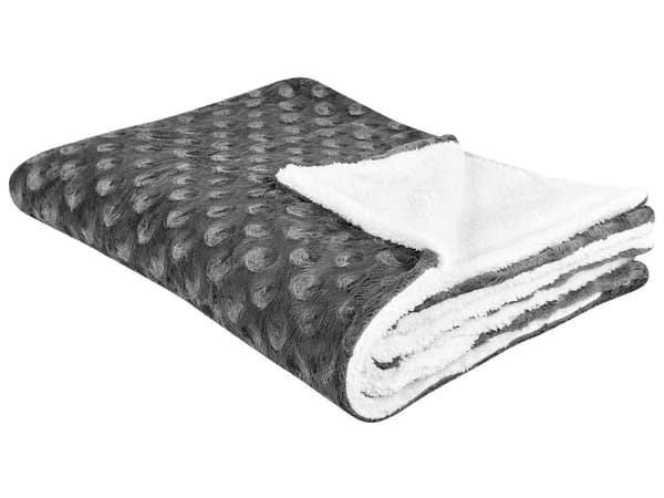 Sängöverkast Grå Mjukt Tyg 150 x 200 cm Sherpa Fleece Foder