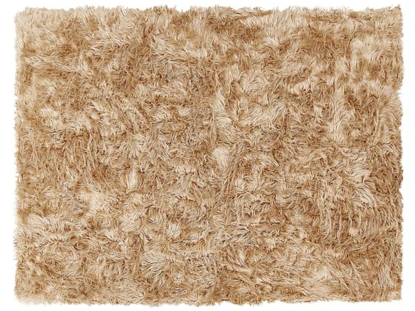 Överkast Ljusbrun Polyester Akryl 150 x 200 cm Fuskpäls Lättskött Mjuk Sovrum
