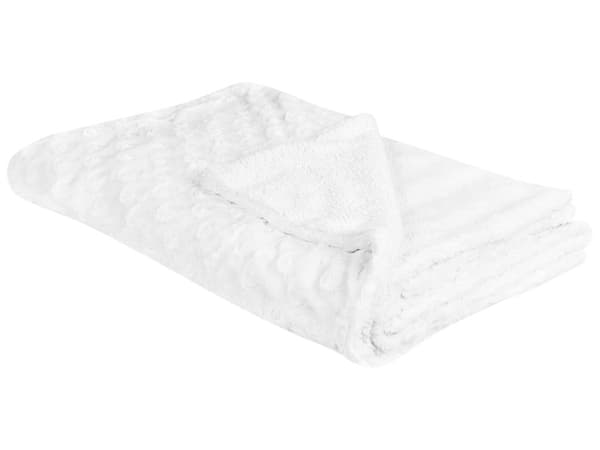 Sängöverkast Vit Tyg 150 x 200 cm Filt Mjuk Fluffig Pläd