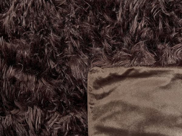 Överkast Brun Polyester Akryl 150 x 200 cm Fuskpäls Lättskött Mjuk Sovrum