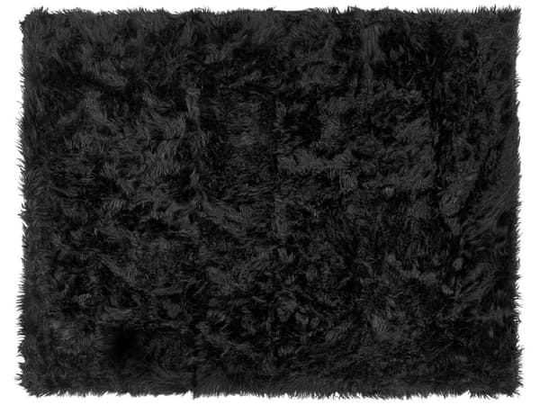 Sengeteppe Svart Fuskepels 150 x 200 cm Shaggy Pledd Tekstil Tilbehør Dekorativt Soverom