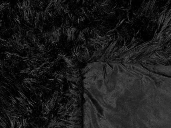 Sengeteppe Svart Fuskepels 150 x 200 cm Shaggy Pledd Tekstil Tilbehør Dekorativt Soverom