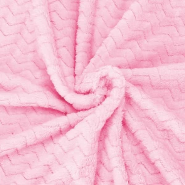 Filt - SPRINGOS - Sicksack - 70 x 160 cm - Polyester - Babyrosa