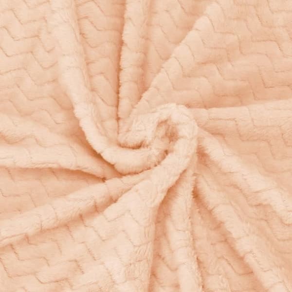 Filt - SPRINGOS - Mjuk pläd 200x220 cm - Polyester 100% - Sicksack - Gammelrosa