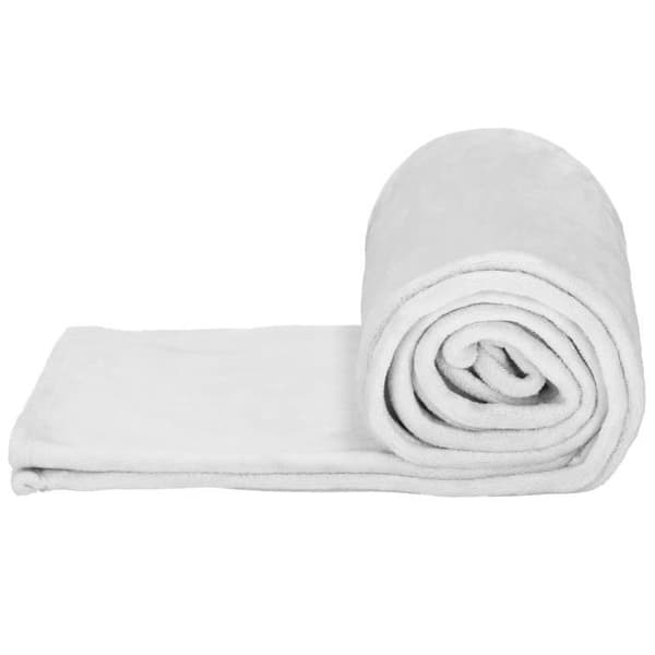 SPRINGOS mysig filt - 70x160 cm - Ljusgrå - 100% polyester
