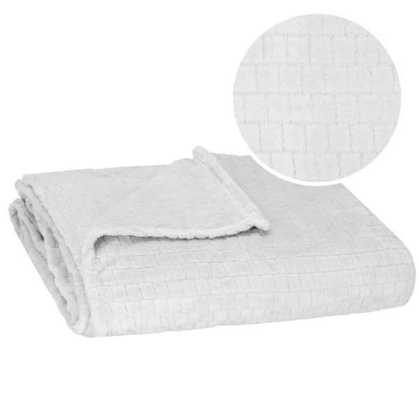 SPRINGOS® Mysig filt 170 x 210 cm Inomhusfilt Sängöverkast Textur Våffelmönster Mjuk Varm Pläd