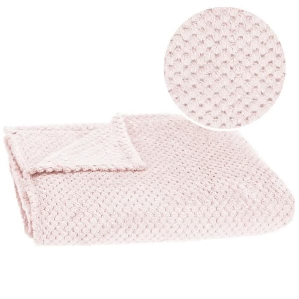 Täcke - SPRINGOS - 200 x 220 cm - Polyester - Gamla rosa - Snäckmönster