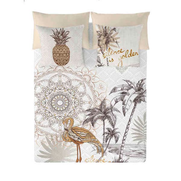 Påslakan Naturals Golden - UK king size-säng (240 x 220 cm)