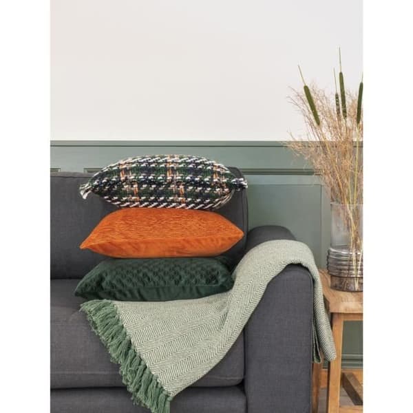 Rutig - Hus Nordisk - Cort - 130x160cm - Grön - Bomull - Modern Skandinavisk