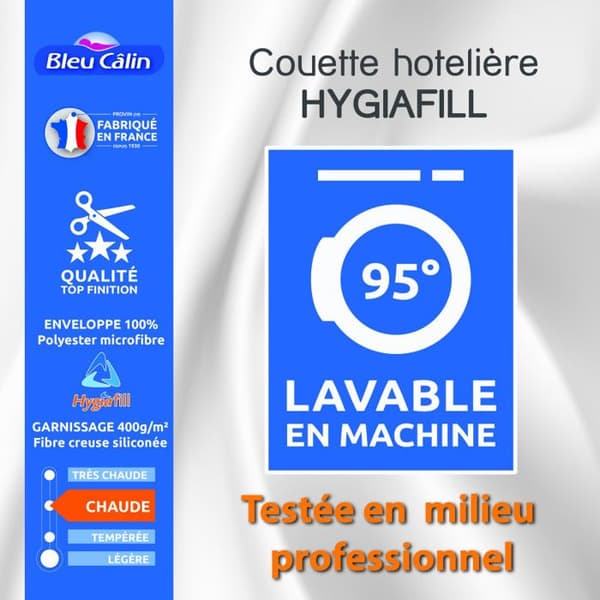 Hotelltäcke Hygiafill 140 x 200 cm för enkelsäng 90 x 190 cm