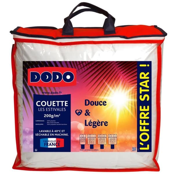Lätt täcke 100% polyester Återvunnen fiber CIRCUL’AIR® Dodo - 140 x 200 cm för enkelsäng