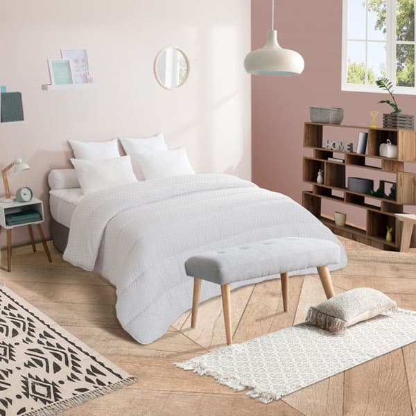 Couette Total Protect 100% polyesterfiber VOLUPT'AIR® Dodo - Vit - 140 x 200 cm för enkelsäng