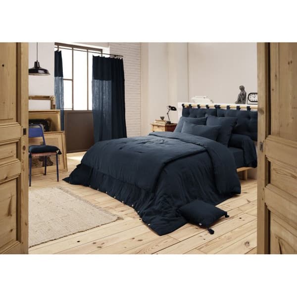 Quilt eller gavel "Gaïa" alla storlekar "Cotton Gauze" - Gaïa Minuit - 150 x 150 cm