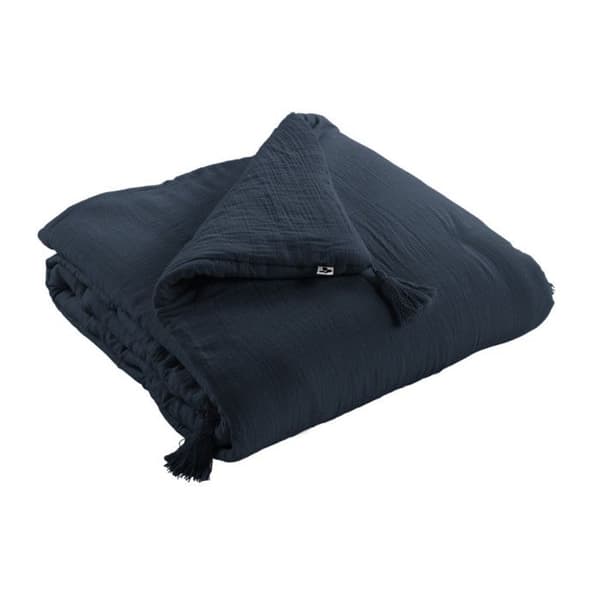 Quilt eller gavel "Gaïa" alla storlekar "Cotton Gauze" - Gaïa Minuit - 150 x 150 cm