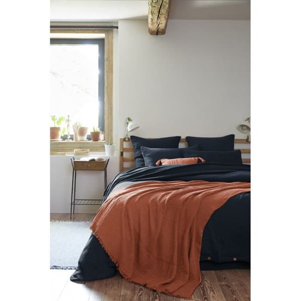 Fransfilt "Gaïa" alla storlekar "Cotton Gauze" - Gaïa Terracotta - 180 x 220 cm