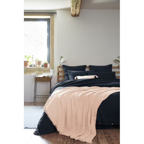 Fransfilt "Gaïa" alla storlekar "Cotton Gauze" - Gaïa Marshmallow - 130 x 160 cm