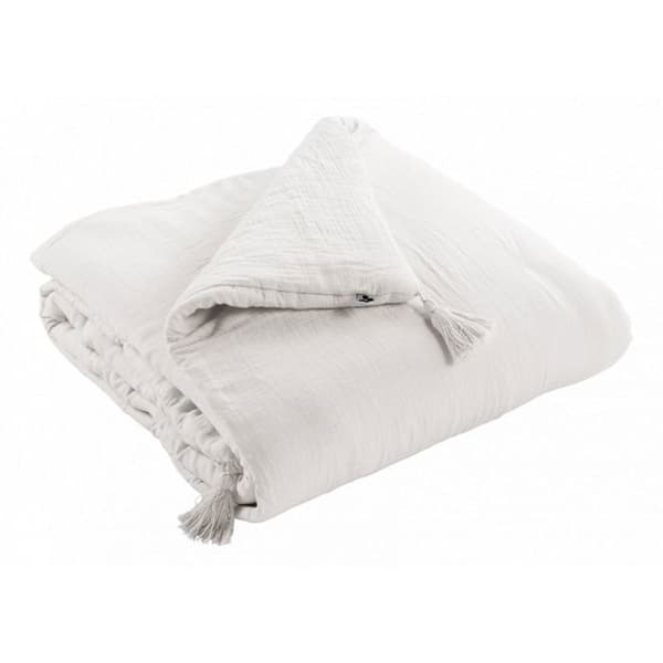 "Gaïa" täcke eller sänggavel alla storlekar "Cotton Gauze" - Gaïa Chantilly - 150 x 150 cm