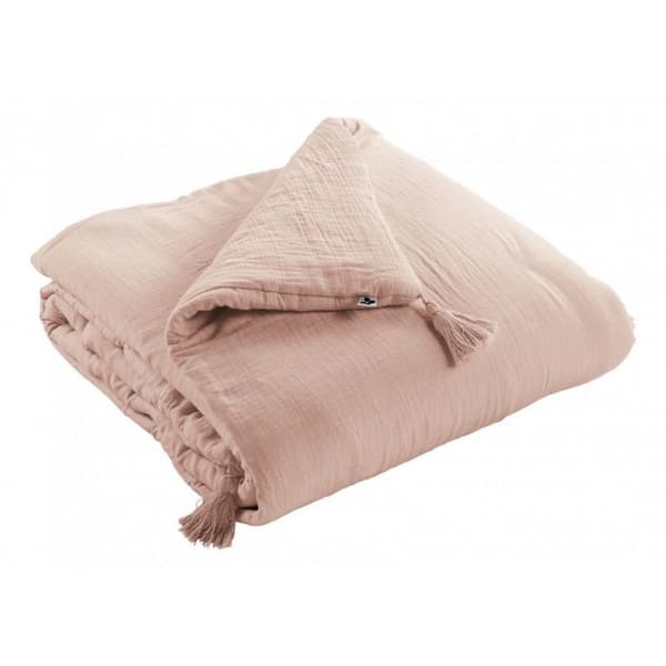 Quilt eller gavel "Gaïa" alla storlekar "Cotton Gauze" - Gaïa Marshmallow - 150 x 150 cm