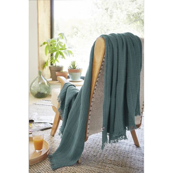 Fransfilt "Gaïa" alla storlekar "Cotton Gauze" - Gaïa Duck - 130 x 160 cm