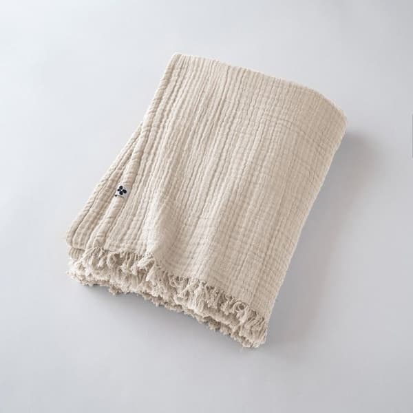 Fransfilt "Gaïa" alla storlekar "Cotton Gauze" - Gaïa Pampa - 180 x 220 cm