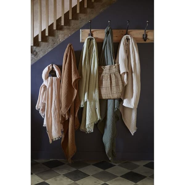 Fransad filt "Gaïa" alla storlekar "Cotton Gauze" - Gaïa Safran - 130 x 160 cm