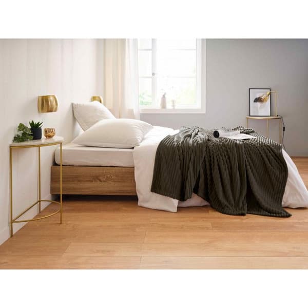 "Dolce" räfflad mikrosammetsfilt 150 x 200 cm Toison d'or - Dolce Argile - 150 x 200 cm