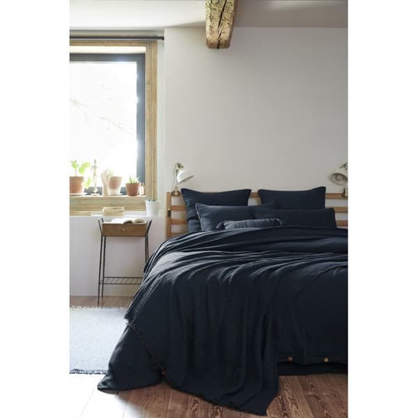 Fransfilt "Gaïa" alla storlekar "Cotton Gauze" - Gaïa Minuit - 180 x 220 cm