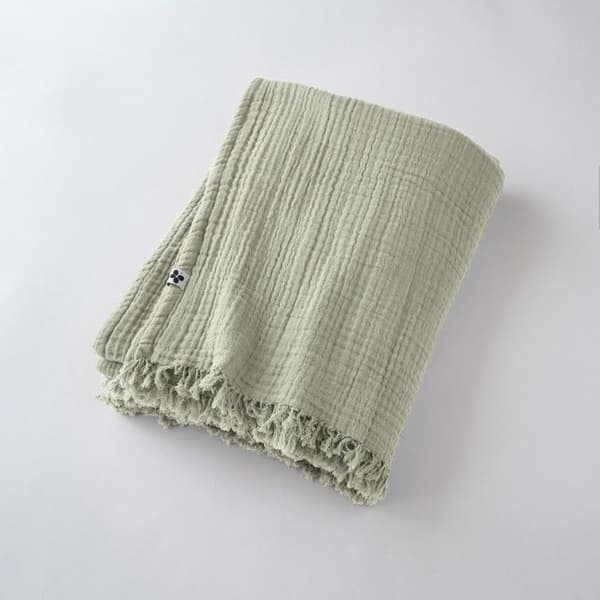 Fransfilt "Gaïa" alla storlekar "Cotton Gauze" - Gaïa Water Green - 180 x 220 cm